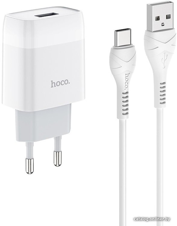 Сетевое зарядное Hoco C72A USB Type-C (белый)