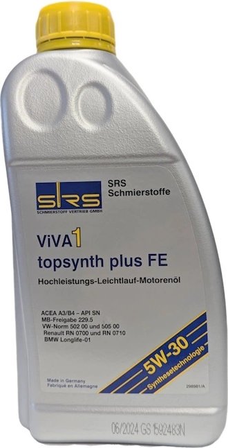

Моторное масло SRS ViVA 1 topsynth plus FE 5W-30 1л