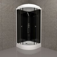 Душевая кабина Saniteco SNT-90 90х90 (черный/прозрачное стекло)