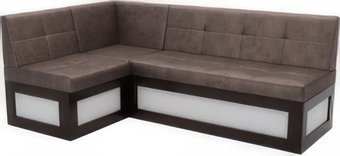 Мебель-АРС Нотис левый 207x82x132 (серо-шоколадный Star Velvet 60 Cofee)