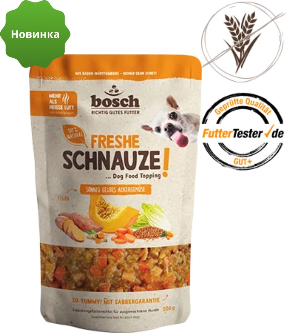 

Пресервы Bosch Freshe Schnauze (желтые полевые овощи) 200 г