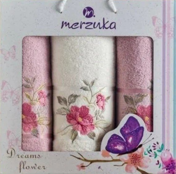 

Набор полотенец Merzuka Dreams Flower 10677 (3 шт, в коробке, светло-розовый)