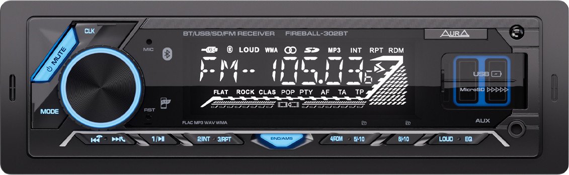 

USB-магнитола Aura Fireball-302BT