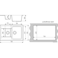 Кухонная мойка Гамма Гранит Granite-10 (черный)