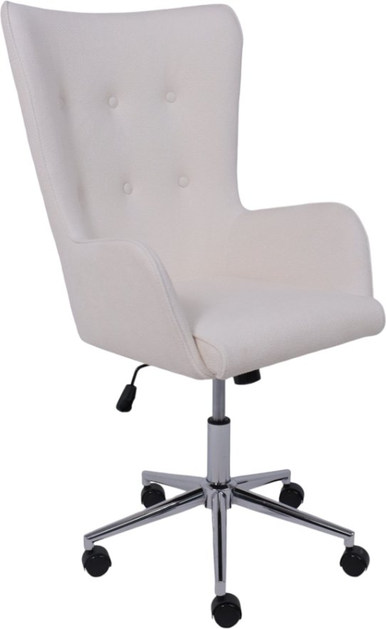 Офисное кресло AksHome Bella XL chrome Buble White 15 (букле/белый)