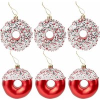 Елочная игрушка Золотая сказка 592171 (6 шт, красный/белый)