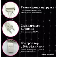 Световой дождь Золотая сказка 591351 (3x2 м, холодный белый)