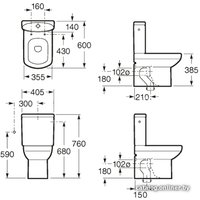 Унитаз напольный Roca Dama Senso с крышкой [342518000+34151B000+ZRU9000040]