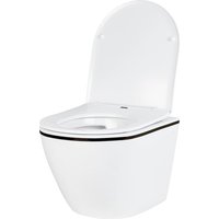 Унитаз подвесной Roxen Antares Black в комплекте с инсталляцией StounFix Dual Fresh 6 в 1 964974 (кнопка: черное стекло)