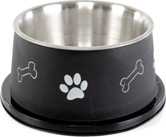 Миска ZooZooZoo Лапки и косточки SWT-6017-500/black (черный)