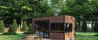 Русская баня Модуль Хаус Каркасная модульная Loft 15