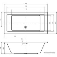 Ванна Riho Lusso 180x90 (с ножками)