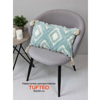 Чехол на подушку Matex Tufted ALEX-027 (бежевый/голубой)