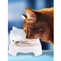 Двойная миска Classmark Модернизированная для кошки 38x15x23 (белый)