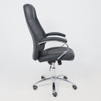 Офисное кресло AksHome King A (натуральная кожа, черный)
