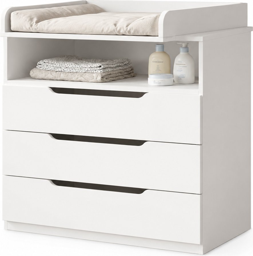Детский комод VDK 800/3 (белый/белый)