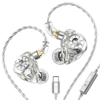 Наушники TRN ST1 Pro USB Type-C (прозрачный, c микрофоном)