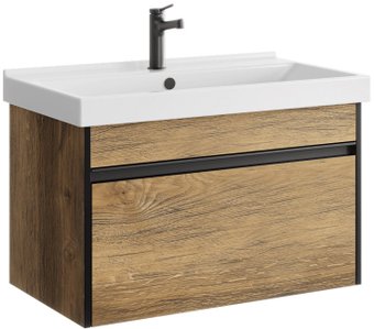 Aqwella Тумба с умывальником Urban URB0108DB+FST80SLWB01 (дуб балтийский)
