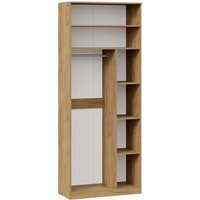 Шкаф распашной Трия Хилтон комбинированный с 2 дверьми исп.2.1 (дуб крафт золотой/белый матовый)