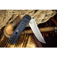 Складной нож Kizlyar Supreme Whisper AUS-10Co StoneWash Blue