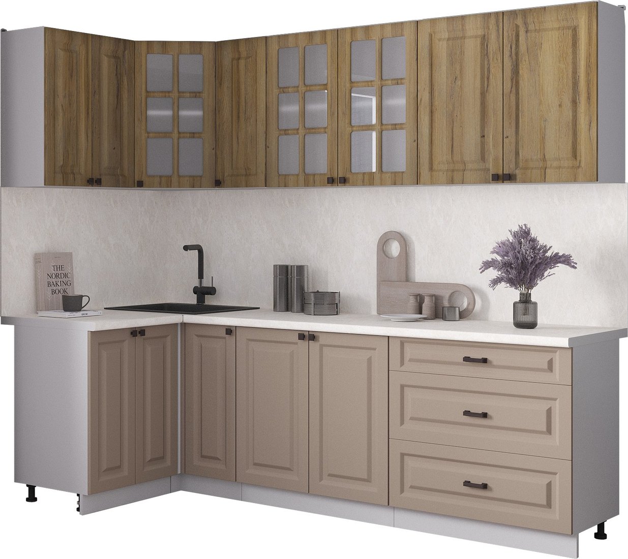 

Готовая кухня Интерлиния Мила Деко 1.2x2.5 (луна/дуб вотан/опал светлый)