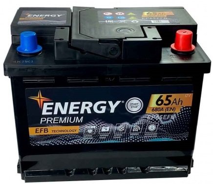 

Автомобильный аккумулятор Energy Premium EFB R+ (65 А·ч)