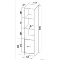 Стеллаж Интерлиния СК-024 без витрины (дуб сонома/дуб белый)