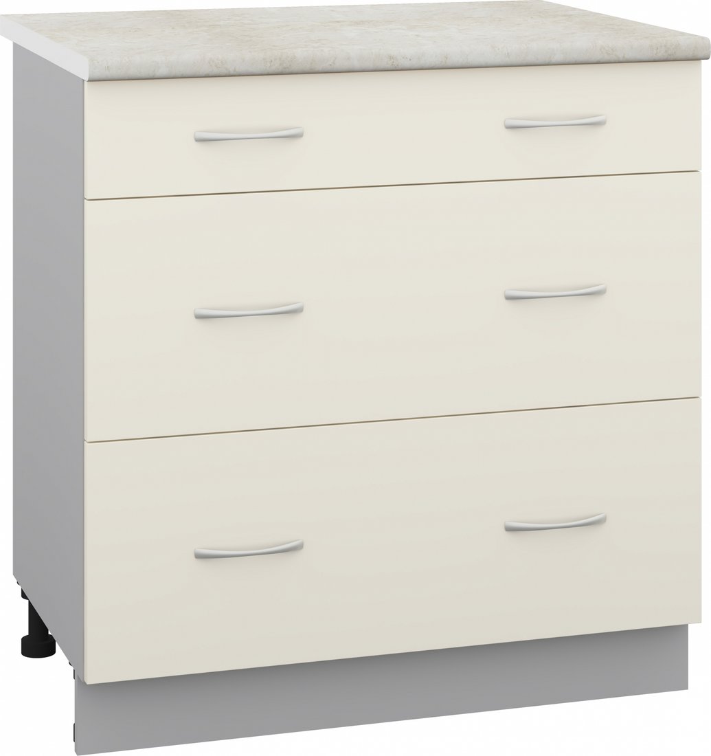 

Шкаф напольный Кортекс-мебель Корнелия Лира НШ80р3ш (крем/королевский опал)