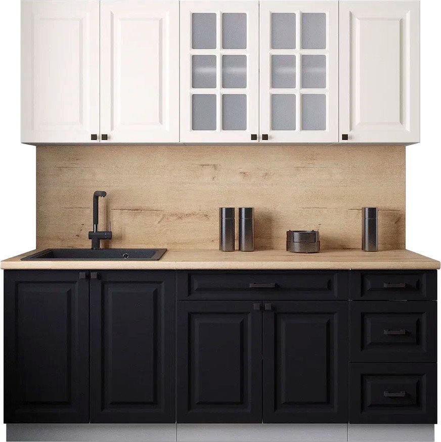 

Готовая кухня Интерлиния Мила Деко 2.0А (черный/белый/дуб бунратти)