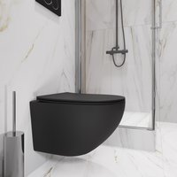 Унитаз подвесной Lauter с инсталляцией Sulzdorf с микролифтом и кнопкой смыва 219704HD (белый/черный)