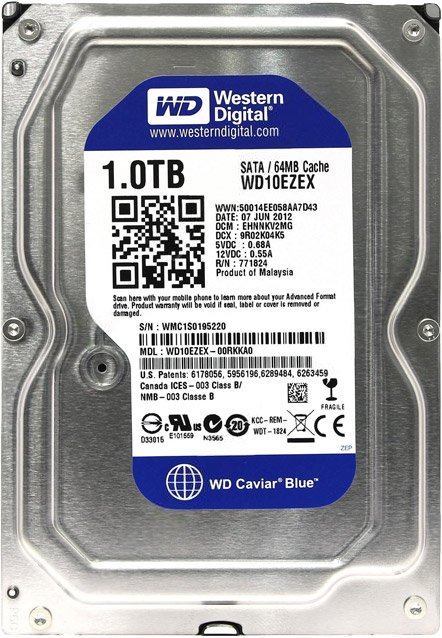 

Жесткий диск WD Caviar Blue 1TB (WD10EZEX)