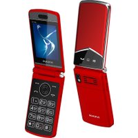 Кнопочный телефон Maxvi E11ds (красный/серебристый)