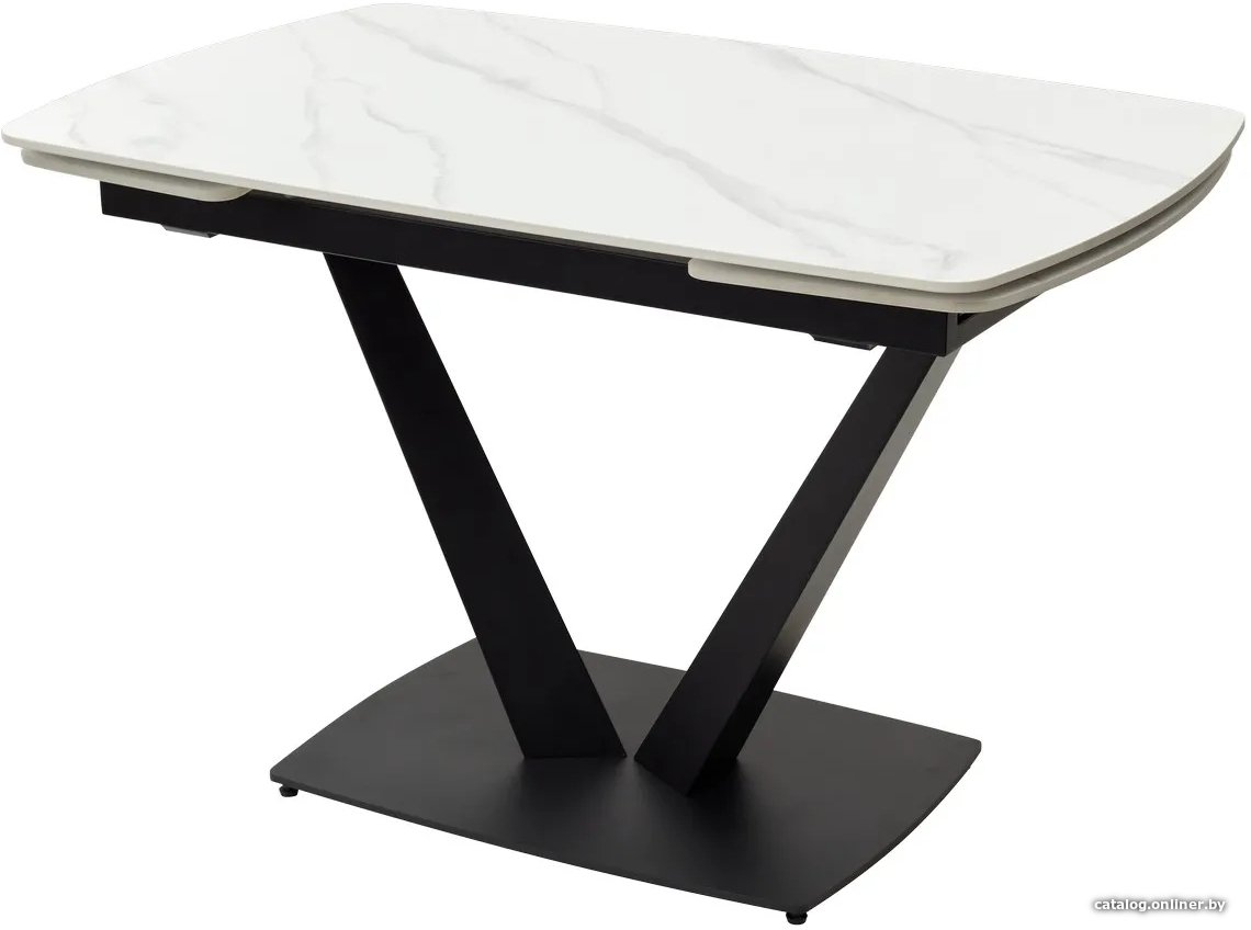Кухонный стол M-City Alatri 120 Matt 614M04390 (White Marble Solid Ceramic/Black)