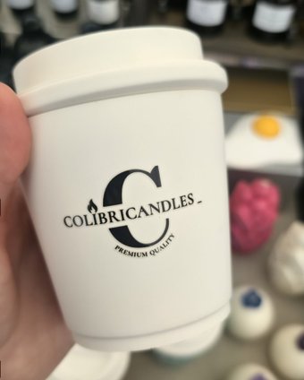 COLIBRICANDLES в стакане с крышкой из гипса 200 мл в коробке (аромат Сочный нектар)