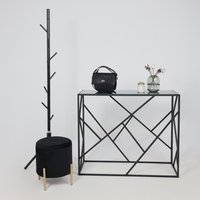 Пуфик AksHome Boot (черный велюр/золото)