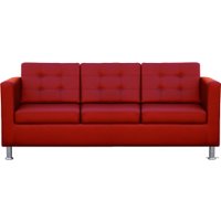 Диван Brioli Дилли клетка трехместный (экокожа, L19 красный)