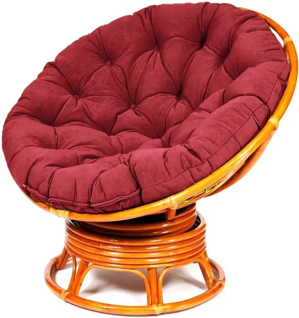 Кемпинговое кресло Мир Ротанга Papasan 23/01В (коньяк/бордовый)