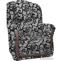 Интерьерное кресло Асмана Анна-1 (завиток черный/рогожка)