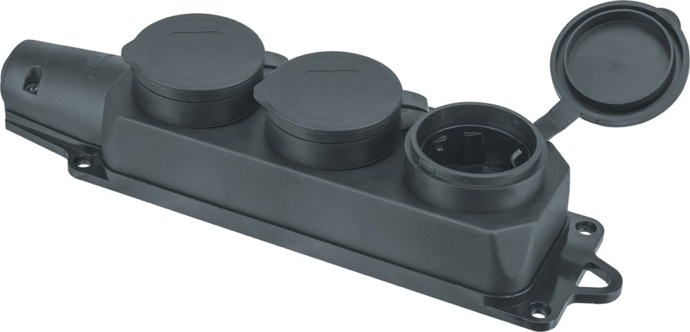 

Розетка Navigator 3м 2P+PE 16А 220В 61372 (черный)