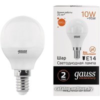 Светодиодная лампочка Gauss E14 10 Вт 3000 К 53110 в Мозыре