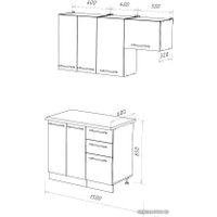 Готовая кухня Кастанье Марта 1.5 (ваниль/трюфель коричневый)