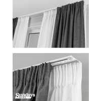 Карниз для штор Sundays Home D-6-P двухрядный (2.4м, цельный, белый)