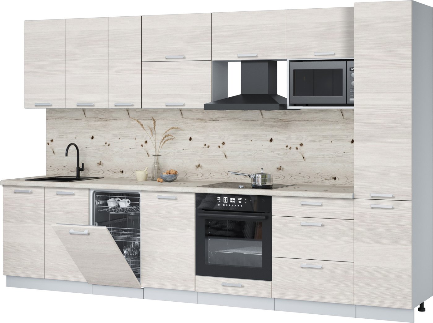 

Готовая кухня Интерлиния Мила Лайт 3.3-ПМ4 (вудлайн кремовый/вудлайн кремовый/бискайская сосна)