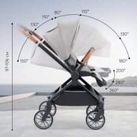 Коляска прогулочная «книга» Happy Baby Celine с перекидной ручкой (grey)