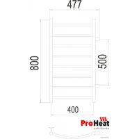 Полотенцесушитель ProHeat Classic 40x80 (боковое подключение)