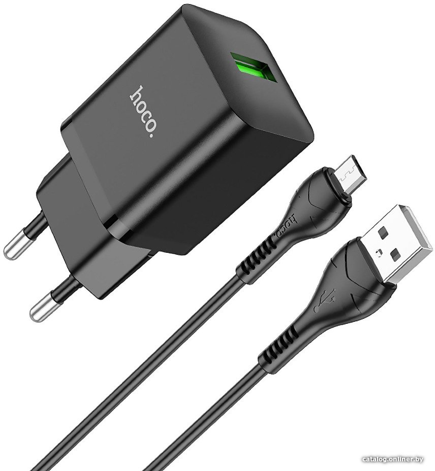 Сетевое зарядное Hoco N26 microUSB (черный)