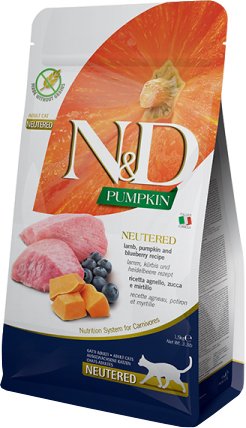 

Сухой корм для кошек Farmina N&D Grain Free Pumpkin Lamb & Blueberry Adult Neutered (Ягненок с тыквой и черникой) 1.5 кг