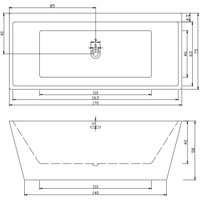 Ванна Cerutti Spa Lugano CT9344 1700х750х580 в Пинске