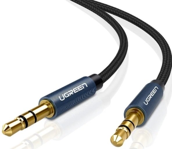 

Кабель Ugreen AV112 3.5 мм - 3.5 мм (1 м, черный/синий)