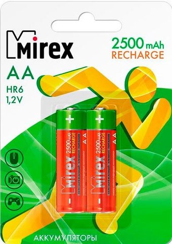 Аккумулятор Mirex AA 2500mAh 2 шт HR6-25-E2